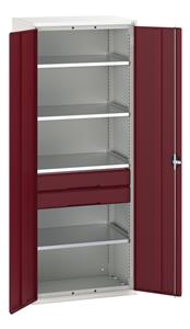 16926455.** Verso kitted cupboard with 4 shelves, 2 drawers. WxDxH: 800x550x2000mm. RAL 7035/5010 or selected